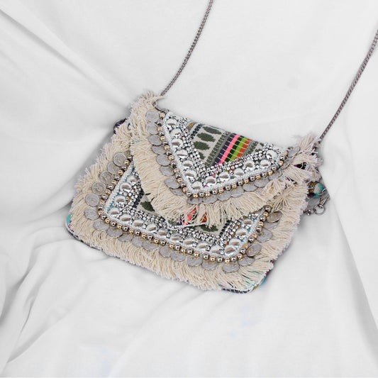 Banjara Bag (Off White-Olive)