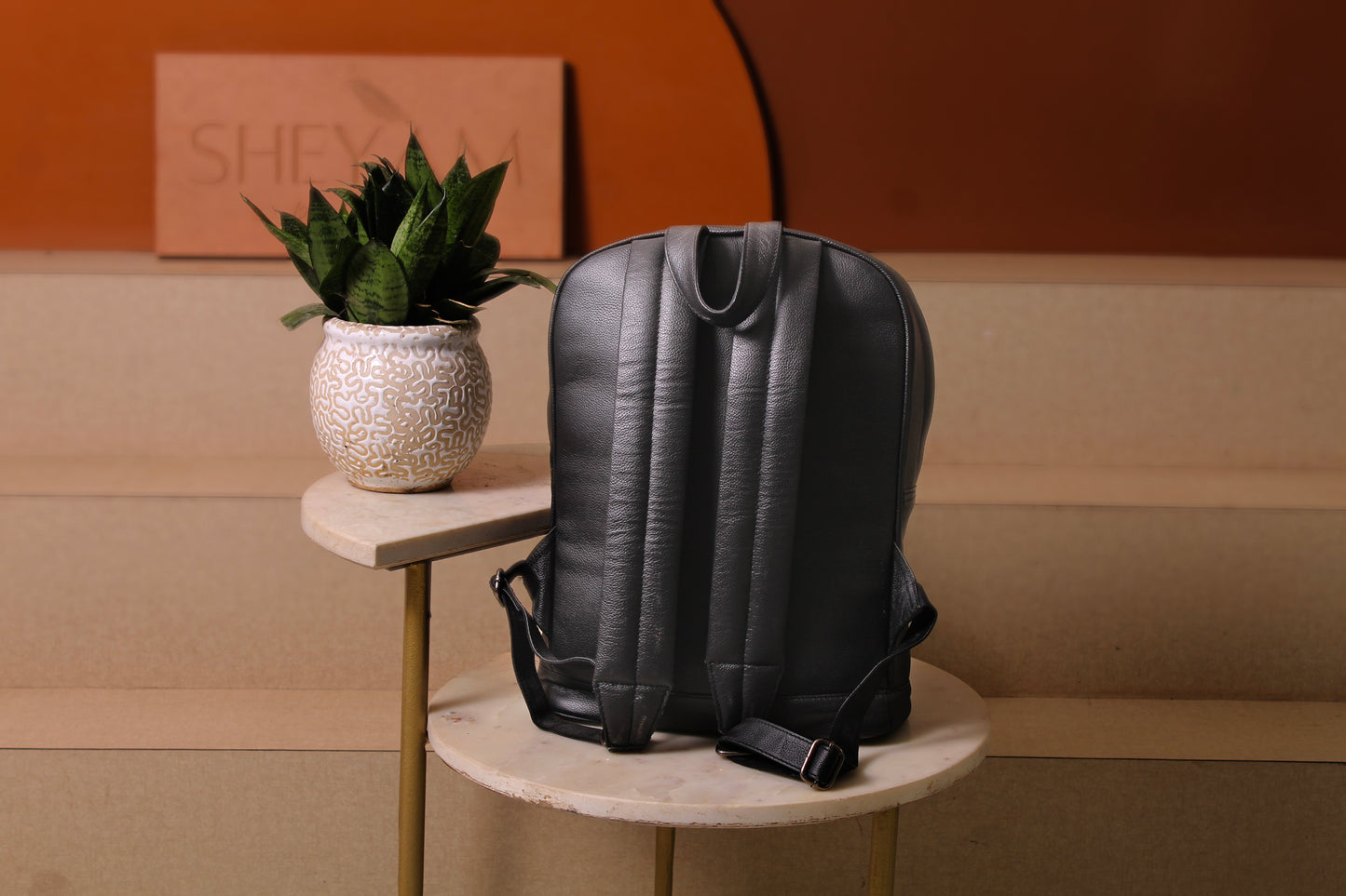 Blackout Leather Backpack (Unisex)