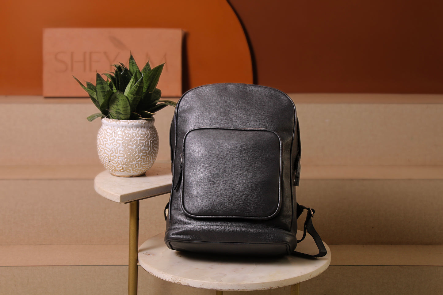 Blackout Leather Backpack (Unisex)