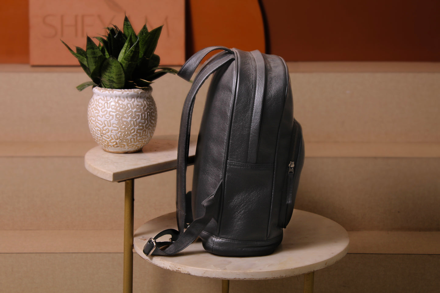 Blackout Leather Backpack (Unisex)