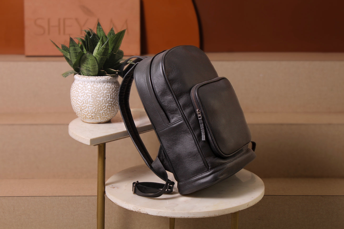 Blackout Leather Backpack (Unisex)